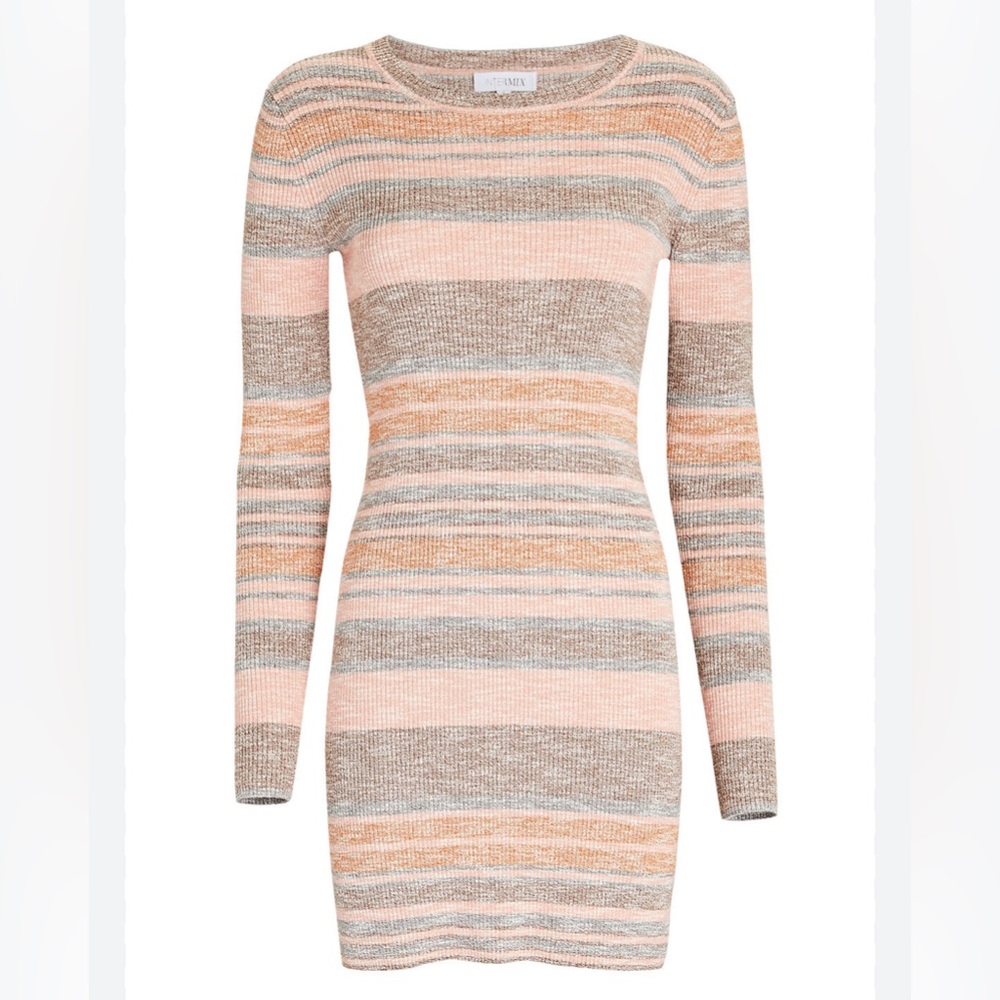 🎉HP🎉NWOT INTERMIX
Sloan Striped Rib Knit Mini Dress S - Picture 2 of 5